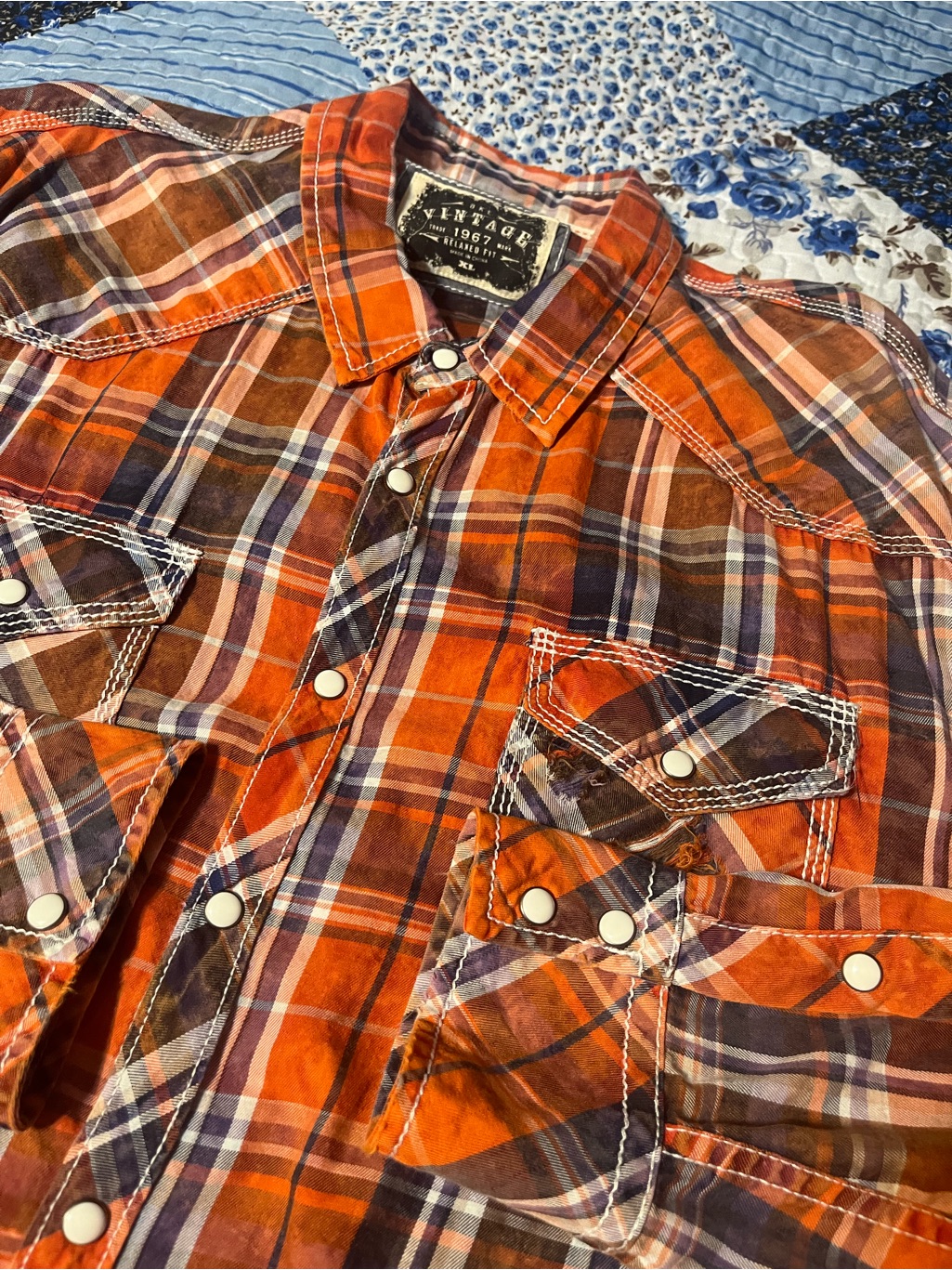 Bke Vintage 1967 Men&acirc;s Xl Plaid Long Sleeve